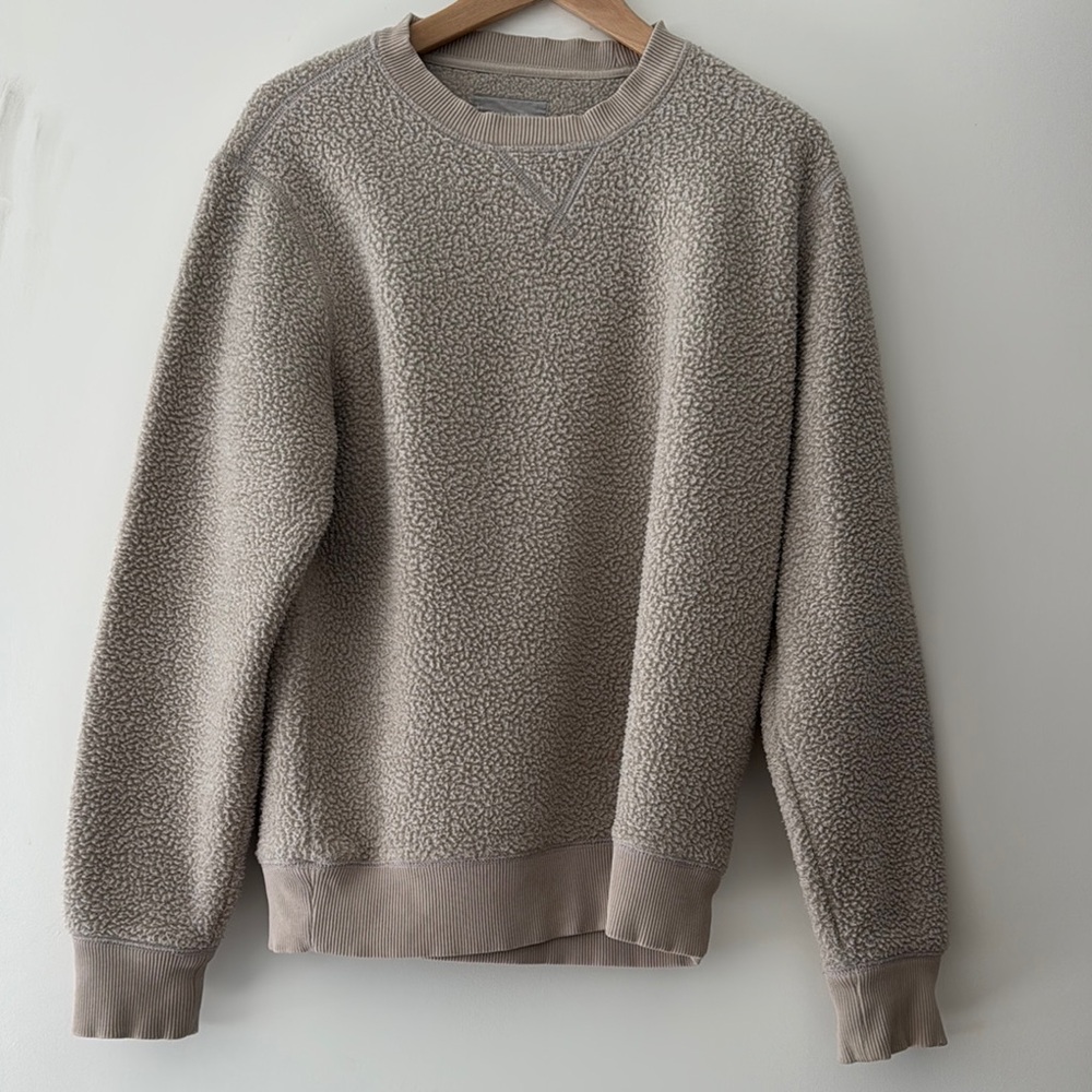 Men's Beige Fleece Sweater
